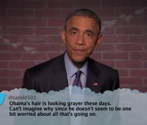 Here's President Obama Reading Mean Tweets On Jimmy Kimmel Live
