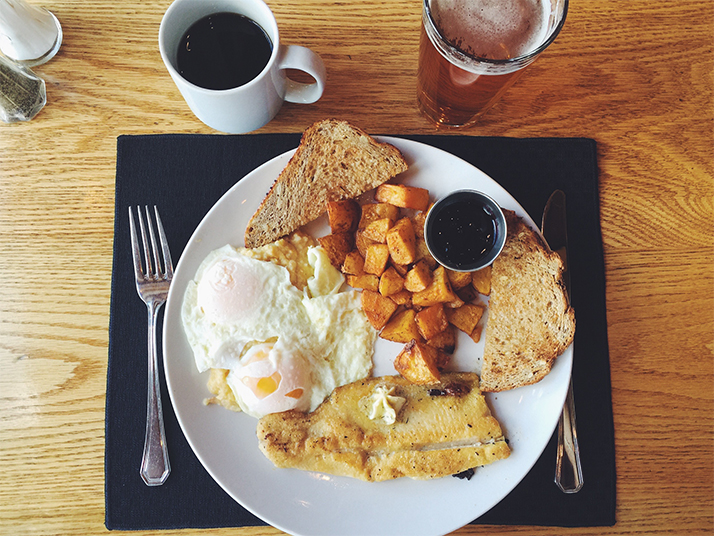 Trout and eggs, a brunch gamechanger.